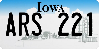 IA license plate ARS221