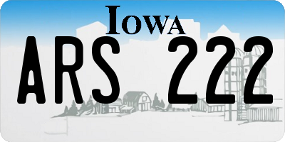 IA license plate ARS222