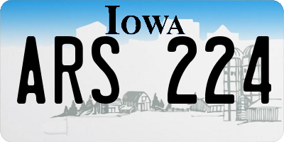 IA license plate ARS224