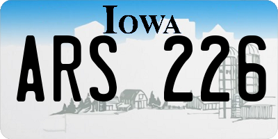 IA license plate ARS226