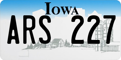 IA license plate ARS227