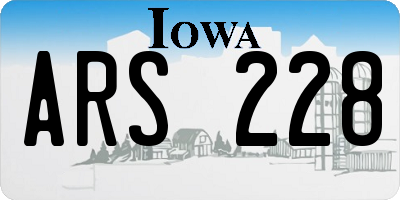 IA license plate ARS228