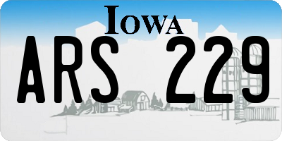 IA license plate ARS229