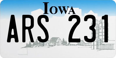 IA license plate ARS231