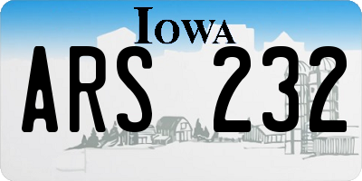 IA license plate ARS232