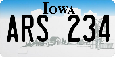 IA license plate ARS234