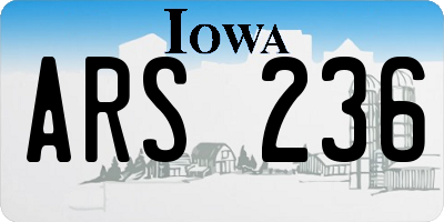 IA license plate ARS236