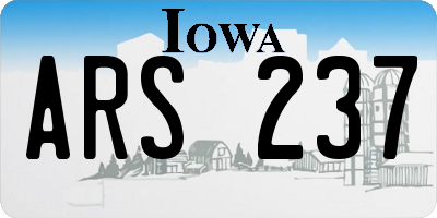 IA license plate ARS237