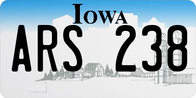 IA license plate ARS238