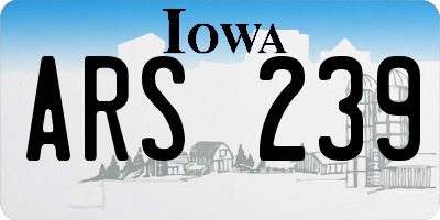 IA license plate ARS239