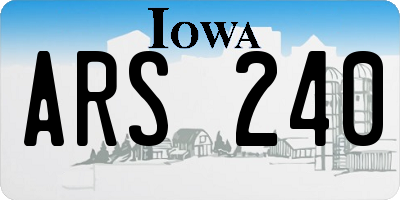 IA license plate ARS240