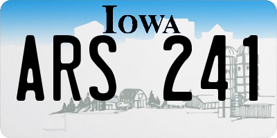 IA license plate ARS241