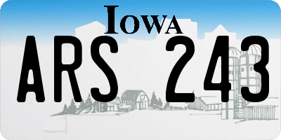 IA license plate ARS243