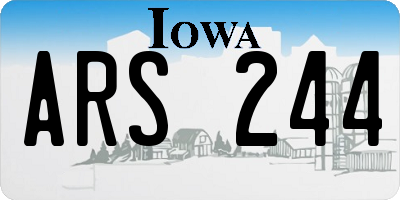 IA license plate ARS244