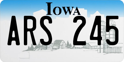 IA license plate ARS245