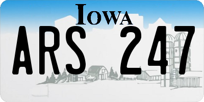 IA license plate ARS247