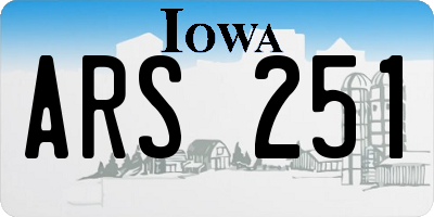 IA license plate ARS251