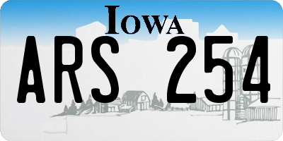IA license plate ARS254