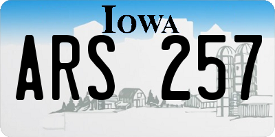 IA license plate ARS257