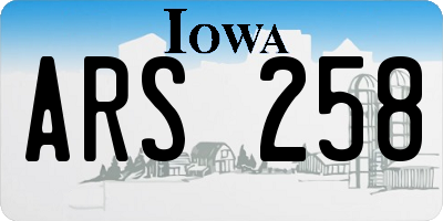 IA license plate ARS258