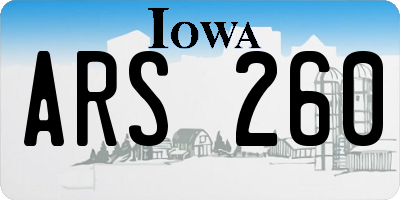 IA license plate ARS260