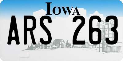 IA license plate ARS263