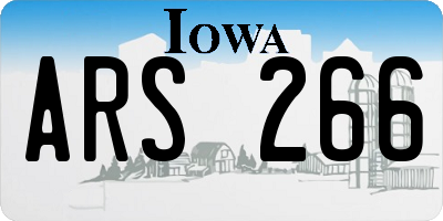 IA license plate ARS266