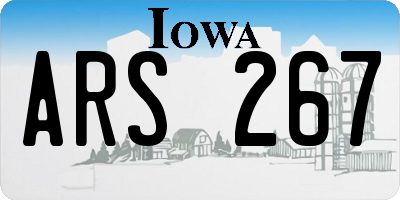 IA license plate ARS267