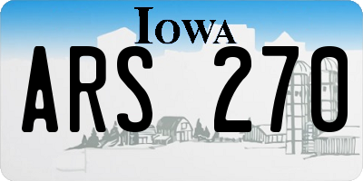 IA license plate ARS270
