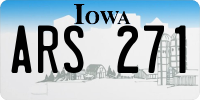 IA license plate ARS271
