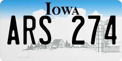 IA license plate ARS274