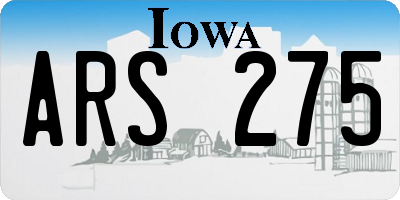 IA license plate ARS275