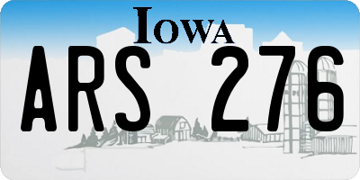 IA license plate ARS276