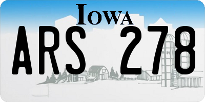 IA license plate ARS278