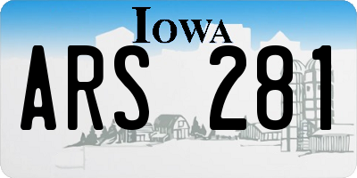IA license plate ARS281
