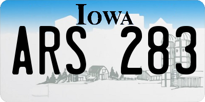 IA license plate ARS283