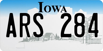 IA license plate ARS284