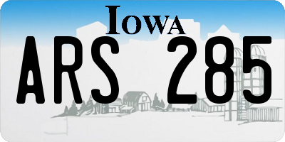 IA license plate ARS285