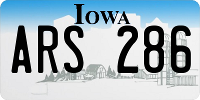 IA license plate ARS286