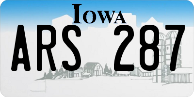 IA license plate ARS287