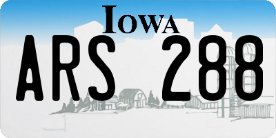 IA license plate ARS288