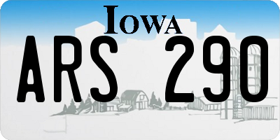 IA license plate ARS290