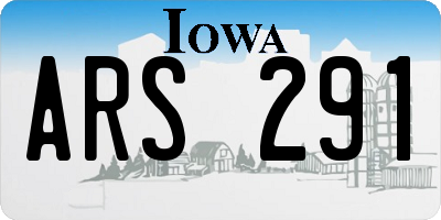 IA license plate ARS291