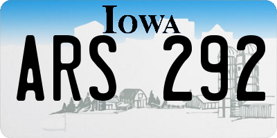 IA license plate ARS292