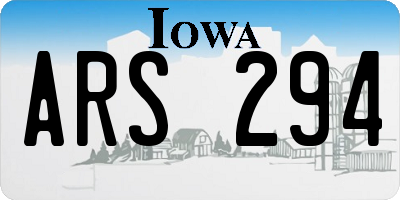 IA license plate ARS294