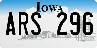 IA license plate ARS296