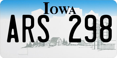 IA license plate ARS298