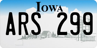 IA license plate ARS299