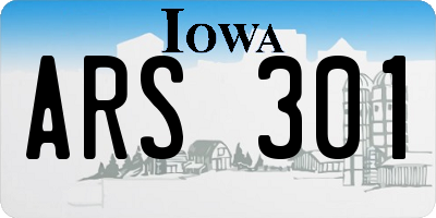 IA license plate ARS301