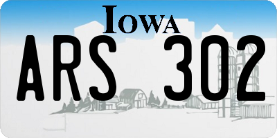 IA license plate ARS302